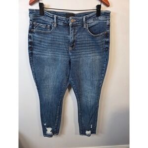 Buckle Black Fit No. 85 Ankle Skinny Jeans Medium Wash Distressed 32x27 Womens
